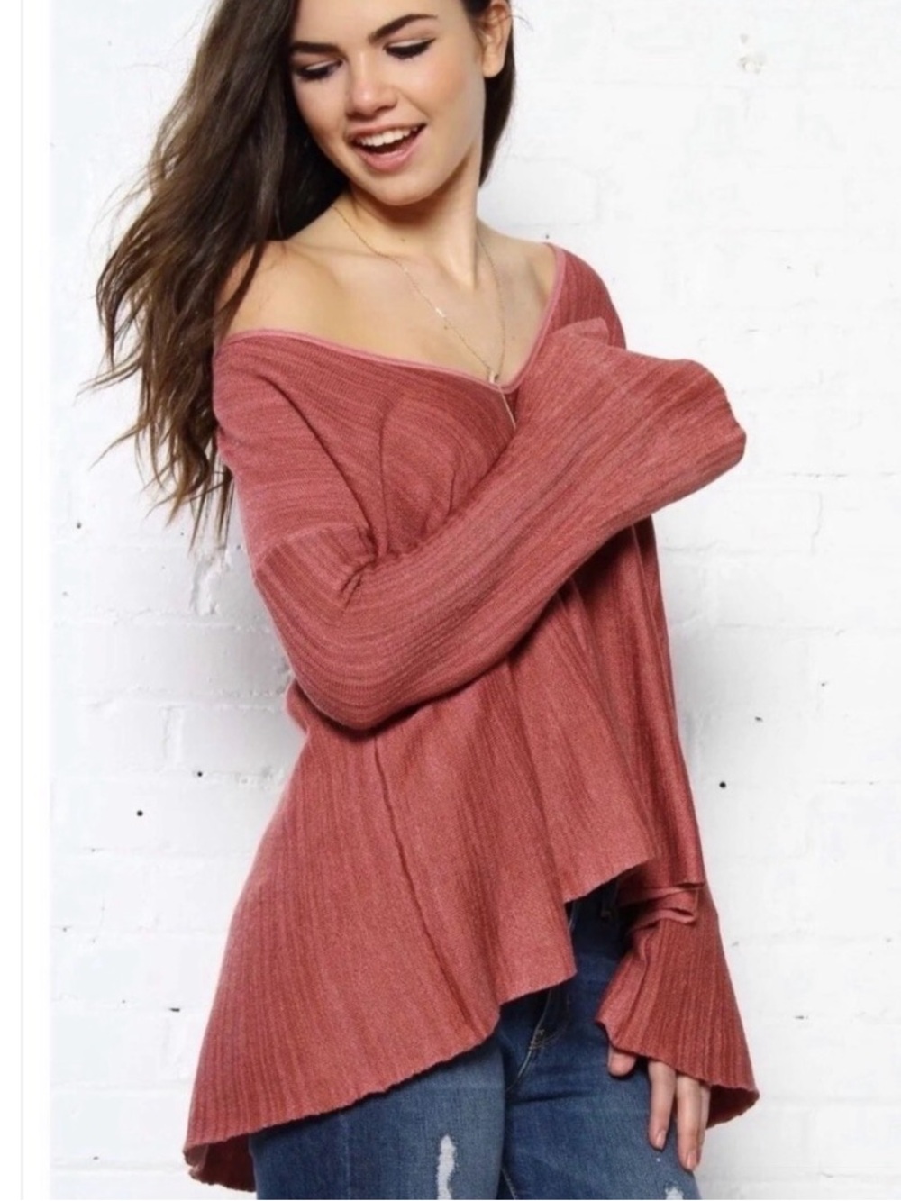 Free People Sundae Pullover Linen Blend Babydoll Sweater Small - Picture 11 of 11